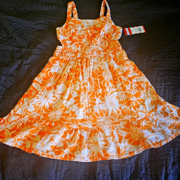 Toddler Girls' Orange Floral Tank Dress - Cat & Jack™ Orange - Picture 1 of 3